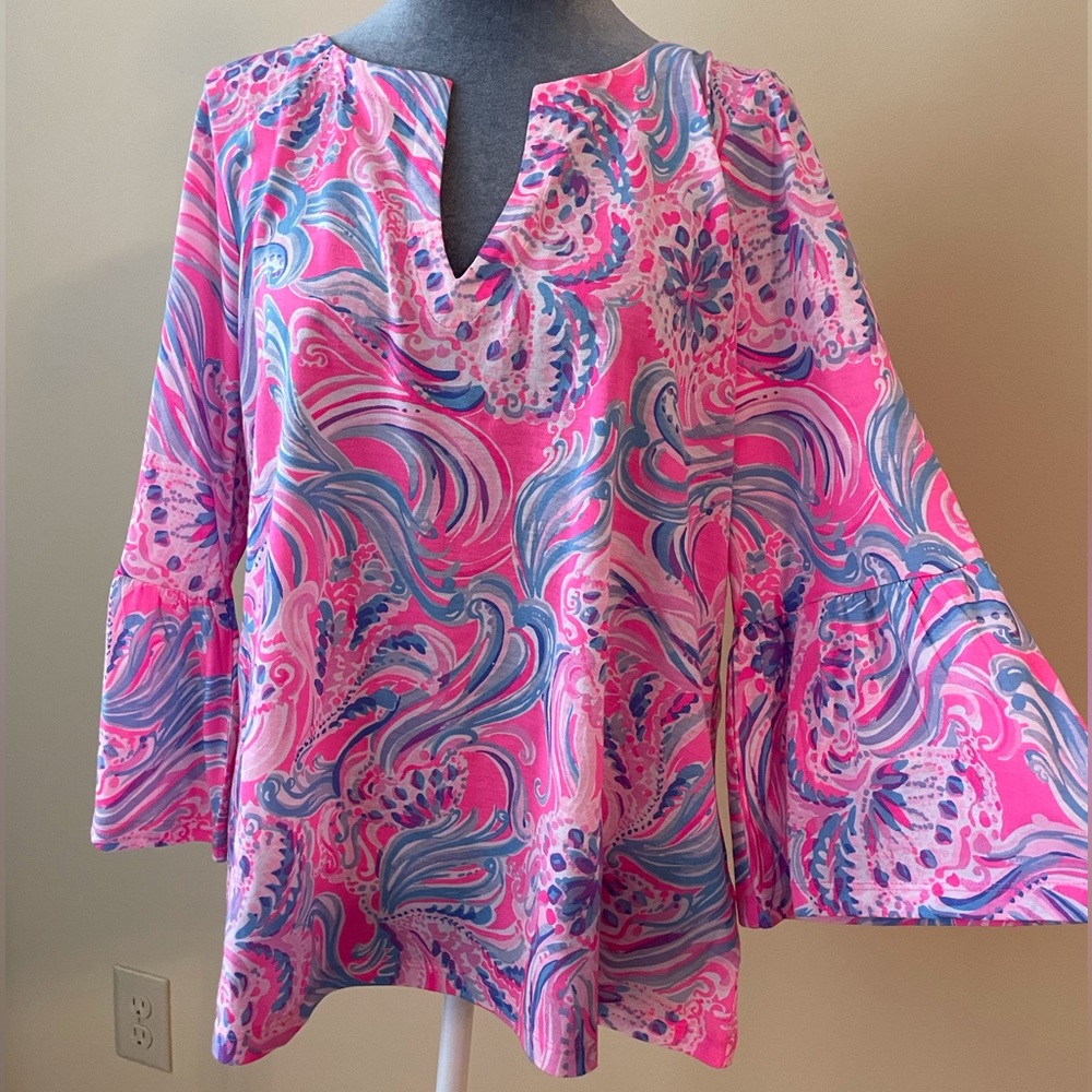 Lilly Pulitzer Tosha top, Size XL, Pink & Blue
